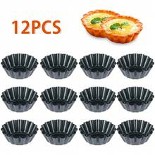 12 piezas de moldes para tartas, quiches, flanes, pasteles, antiadherentes, para tartas de huevo, magdalenas, muffins, utensilios de repostería. - 12 piezas - Ver 7