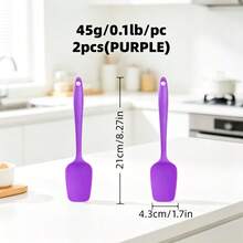 Conjunto de 2/4 espátulas multifuncionais de silicone, resistentes ao calor, para confeitaria, raspador de glacê e espátula para bolo, 4 cores. - Ver 19