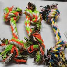 Đồ chơi cho thú cưng bằng dây thừng bện, chống cắn, đồ chơi cho chó bằng dây thừng cotton thắt nút giúp làm sạch răng. - Nhiều màu - Xem 6