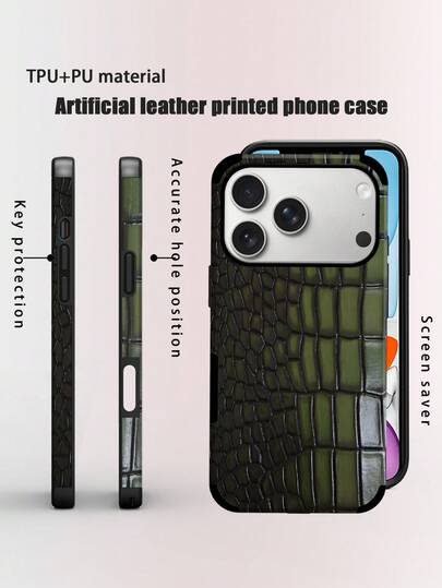 1 stuk luxe klassieke telefoonhoes met krokodillenleerstructuur, zachte beschermhoes, geschikt voor Apple 17 Pro Max/16 Pro Max/16 Plus/13 Pro Max/14 Pro Max 13 14 11 12 Pro 11/15 Pro, Galaxy S24 Ultra, cadeau voor de feestdagen