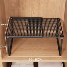 1pc Heavy Duty Adjustable Height Closet Organizer Rack, Telescopic Design Space-Saving Clothing & Shoe Storage Shelf, Suitable For Cabinets, Easy Installation, Applicable To Various Shelving Systems, Wardrobe Organizer, Tiered Storage Rack, Upgraded Expandable Version,Bedroom Room Decor,Back To School - Retractable - View 8