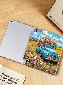 1件装玫瑰花和蓝色汽车图案彩绘平板电脑保护套，兼容iPad Mini4/Mini5/Mini6/Mini7/Air/Air2/9.7/10.2/10.5/Air4/Air5/10.9/Pro 11英寸/第十代/Air 11英寸(M2)-2024/Pro 11英寸(M4)-2024/Air 11英寸(M3) 2025/(A16) 11英寸第十一代 2025/Air 8(M4)2026(11英寸)，Galaxy Tab A8 10.5英寸 2022。包含笔槽、三折支架、TPU软边保护、磁吸式睡眠/唤醒功能，简约/创意/趣味/个性化设计。 - 彩色 - 查看 3