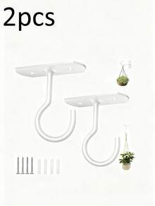 Ganchos de suspensão reforçados, com alta capacidade de carga, ideais para pendurar vasos de flores, decorações, plantas, luminárias e comedouros. Perfeitos para jardim, decoração de casa, varanda, alpendre e decoração de paredes internas. Conjunto de ganchos duráveis e fáceis de instalar. - Gancho para cesto suspenso - Ver 16
