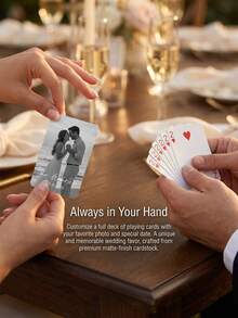 Custom Couple Playing Cards,Custom Photo And Text,Custom Wedding Playing Cards With Couple Photo, Personalized Mr & Mrs Deck For Favors,Unique Wedding Guest Favors And Table Decor,Romantic Party Favors For Guests - Multicolor - View 3