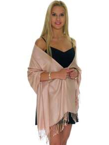 Shawls And Wraps Evening Dresses, Large Soft  Wedding Shawl - 淺玫瑰金 - 查看 4