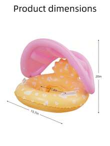 1 pieza Anillo de sombra inflable con forma de animal, esencial para la playa, piscina, fiestas y tomar el sol en verano - Multicolor - Ver 9