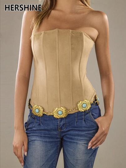 Hershine Cinturón de cintura de metal vintage, accesorio de cadena de cintura de moda para mujeres, adecuado para vestidos, faldas, jeans, ropa casual, fiestas, vacaciones, adecuado para uso diario, reuniones, vacaciones, galas, bailes
