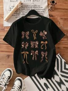 Women's Creative Casual T-Shirt-X - Black - View 7