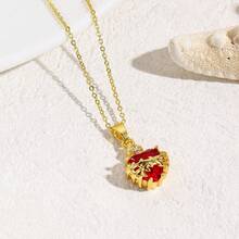 1件圣母玛利亚无玷圣心项链，精致粉色心形立方氧化锆吊坠，不锈钢链项链，天主教饰品，时尚配饰 - 聖母之心 - 查看 9