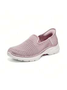 Skechers 舒适减震休闲套脚步行鞋 - 粉色 - 查看 6