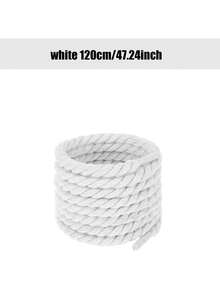 1 Pair Thick Rope Laces:5MM Wide Sneakers Shoelaces,Men And Women Shoelaces - White - View 3
