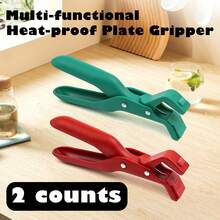 1pc Heat-Resistant Multipurpose Tong, Suitable For Bowls, Plates, Pots, Can Be Used As Stand, Clamp, Pliers, Gripper, Kitchen Tool, Red And Green Colors - View 10