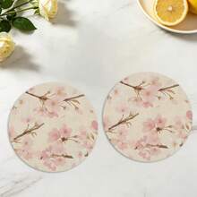 A Round Pattern With Plum Blossoms, Flowers And Green Leaves, Suitable For Spring, Summer, Autumn And Winter Seasons - Multicolor - View 11