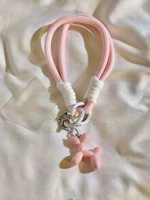 DIY Cute Cartoon Cream Puff Dog Pendant Woven Nylon Wrist Strap, Suitable For Phone Cases, Keychains, Car Accessories, Portable Wristband, Women - Multicolor - View 16