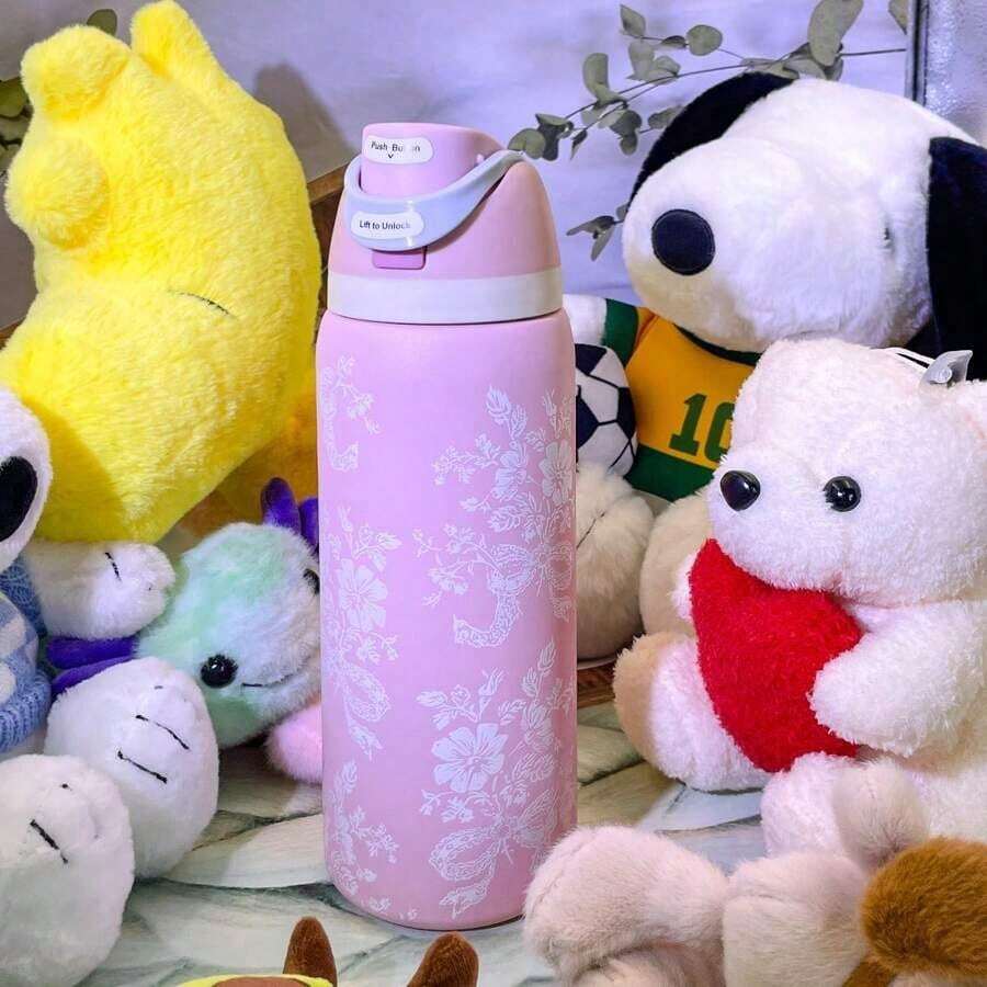 1OwaIa (Trắng Aurora) Cốc uống nước đôi hình bò sữa dùng ngoài trời, 24OZ /945ml, Bình giữ nhiệt chân không kép dùng ngoài trời, Cốc nước đá cách nhiệt bằng thép không gỉ có ống hút, Cốc nước xe đạp ngoài trời chống rò rỉ 100%, Thích hợp cho các hoạt động thể thao ngoài trời, đạp xe, văn phòng, nhà, xe hơi, các chuyến đi cắm trại {Phụ kiện thiết yếu cho bãi biển/cắm trại} - Hoàn hảo cho quà tặng Halloween, đêm Giáng sinh, Giáng sinh và năm mới. - Nhiều màu - Xem 1