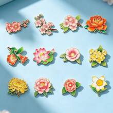 花朵珐琅胸针 时尚装饰胸针 衣领徽章 包包徽章 珠宝礼品 - 彩色 - 查看 2