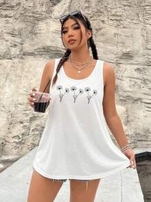 Three-Pack Women's Casual Sporty Style Vintage Fashion Round Neck Short Sleeve T-Shirt With Heart And Floral Print - Áo ba lỗ trắng, 3 chiếc - Xem 3