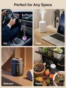 DOVVEE Mini Apple-Style Humidifier, Home Office Air Purifier, Essential Oil Diffuser Humidifier With LED Light - Dark Grey - View 6