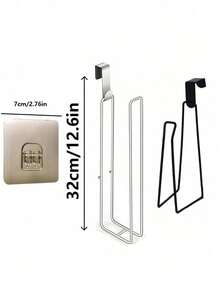 2pcs Iron Toilet Paper Holder, No Drilling Needed Wall Mounted Bathroom Tissue Roll Rack With Towel Bar, Waterproof Rust-Proof Space Saving Storage Organizer, Multi-Functional Wall Hook For Bathroom Kitchen Dorm, Easy Installation Durable Bathroom Accessory, Practical Dorm & Home Essential - Multiple Styles - View 15