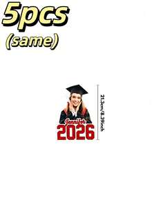 1/3/5/10/20pcs Customized Graduation Photo Fan, Personalized Photo Glitter Name Fan, Bachelor's Gown, Graduation Ceremony Decoration, Back To School Gift Photo Booth Prop For Teen - Multicolor - View 13