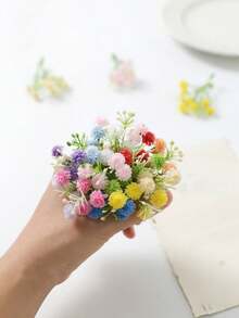 10/30pcs 2.95 Inch Artificial Mini Baby's Breath Flowers - Faux Gypsophila Bouquets For DIY Crafts, Wreaths, Table Centerpieces, Gift Wrapping, Wedding & Party Decor, Graduation (All Seasons) - Multicolor - View 2