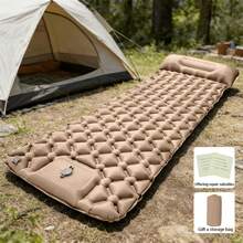 1pc Inflatable Sleeping Pad With Pillow, Suitable For Camping - Built-In Foot Pump, Repair Patch Included, Quick Inflation, Can Be Used In Pools, Upgraded Ultra-Light Design, Durable And Compact Sleeping Pad, Moisture-Proof Air Mattress, Suitable For Backpacking, Hiking, Travel And Camping. - Multicolor - View 15