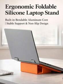 Giá đỡ điện thoại bằng silicon có thể gập lại, giá đỡ điện thoại bằng hợp kim nhôm chống trượt linh hoạt, có thể uốn cong thành mọi hình dạng, điều chỉnh được nhiều góc độ (Đen + Cam) - Nhiều màu - Xem 6