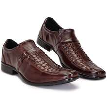 Sapatos Social Masculino Artesanal Com Sola Costurada Antiderrapante - Marrom - Visão 3