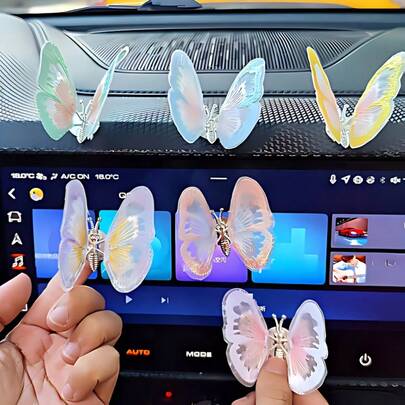 Bộ 1/2/5 con bướm 3D nhiều màu sắc, chất liệu nhựa ABS, sắt, vải, giúp giảm căng thẳng, dễ thương, trang trí sáng tạo, phù hợp cho văn phòng, bàn làm việc của phụ nữ, phòng học, cửa ra vào, cửa sổ, sân vườn, tiệc tùng, đám cưới, xe hơi, phòng tắm, ký túc xá, trang trí nhà cửa, quà tặng Ngày của Mẹ, quà tặng cho phái nữ.