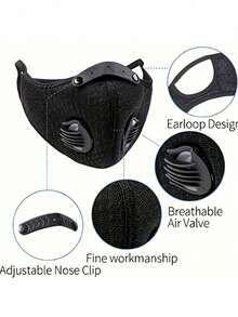 1 chiếc khẩu trang ngoài trời có thể tháo rời, chống bụi, tái sử dụng, unisex, họa tiết hình học, khóa dán, cần giặt tay. - A - Xem 6