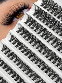 Hinarin 200 sợi mi giả D Curl, độ dày 40D, kiểu dáng tự nhiên, chiều dài 8-16mm, mi nối hỗn hợp, mềm mại, nhẹ, tự làm tại nhà, mi giả, mi nối từng sợi, mi nối từng cụm. - D - Xem 1