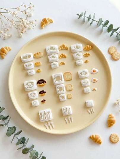 Cute Breakfast Clay Cutter Set, Mini Food Polymer Clay Molds, DIY Handcraft Kawaii Jewelry Making Tools