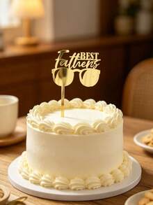 3pcs Gold Acrylic Cake Toppers, Happy Father's Day Cake Decor, Party Decorations - StyleF - View 6