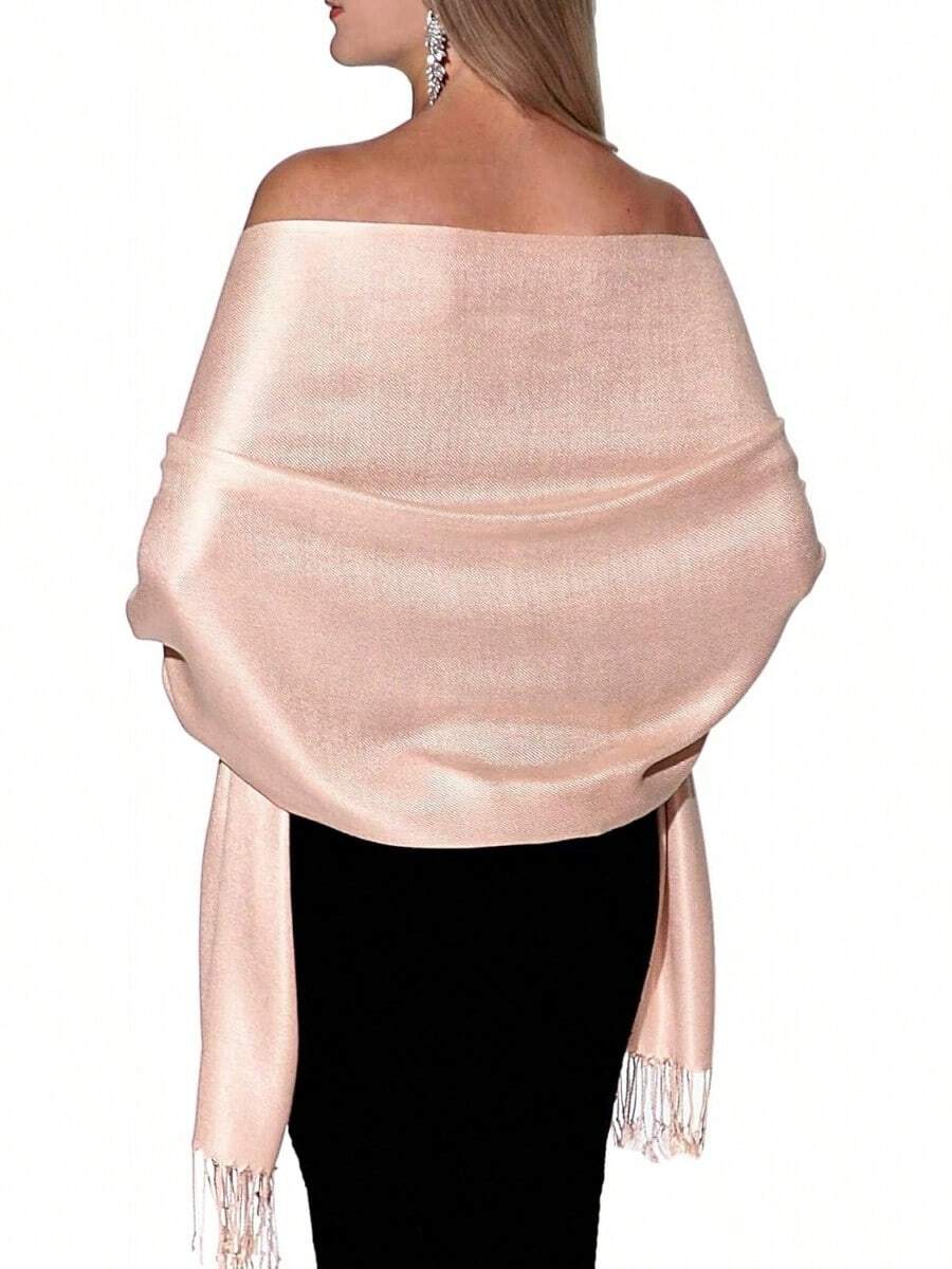 Shawls And Wraps Evening Dresses, Large Soft Wedding Shawl - 淺玫瑰金 - 查看 1