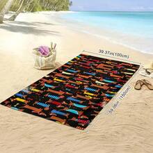 Khăn tắm biển nhanh khô dành cho người yêu chó Dachshund, khăn tắm polyester chống cát dành cho người lớn và thảm lót hồ bơi. - A - Xem 4