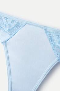 Bisouelle Ren tương phản Vòng thép Bộ đồ lót - Màu xanh lam - Xem 6