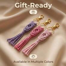 7pcs Handmade Tassel Keychain Keyrings, Classic Style Suitable For Car Keys And Bag Decoration, Great Gift For Girlfriend, Graduation - View 4