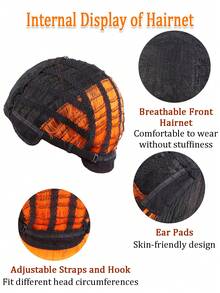 Tóc giả cosplay anime - Màu đen và cam chuyển sắc, dài, xoăn, không cần keo dán, có mũ lưới cài, kiểu tóc xoăn, sợi chịu nhiệt. - Nhiều màu - Xem 6