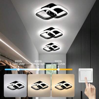 1 đèn LED âm trần hai mặt rỗng: Đèn treo âm trần hiện đại tối giản với hai tông màu, thích hợp cho phòng ngủ, nhà bếp, gác mái, hành lang, ban công và cầu thang.