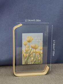 1pc Maple Wood And Acrylic Double-Sided Photo Frame - Transparent, Suitable For Home Decoration, Desk, Bedside Table,Bookshelf, Tabletop Atmosphere Decorative Item, Birthday Gifts, Wedding Souvenirs,Wooden Acrylic Picture Frame - Multicolor - View 7