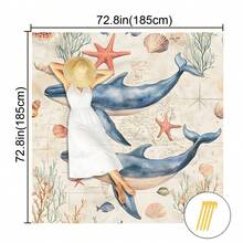 1 pieza Alfombra de playa con estampado de ballena, alfombra de playa extra grande, ligera y duradera. Ideal para viajes, campamentos y picnics. Tamaño extra grande para adultos. Muy adecuada para playas y aventuras al aire libre - estilo4 - Ver 12