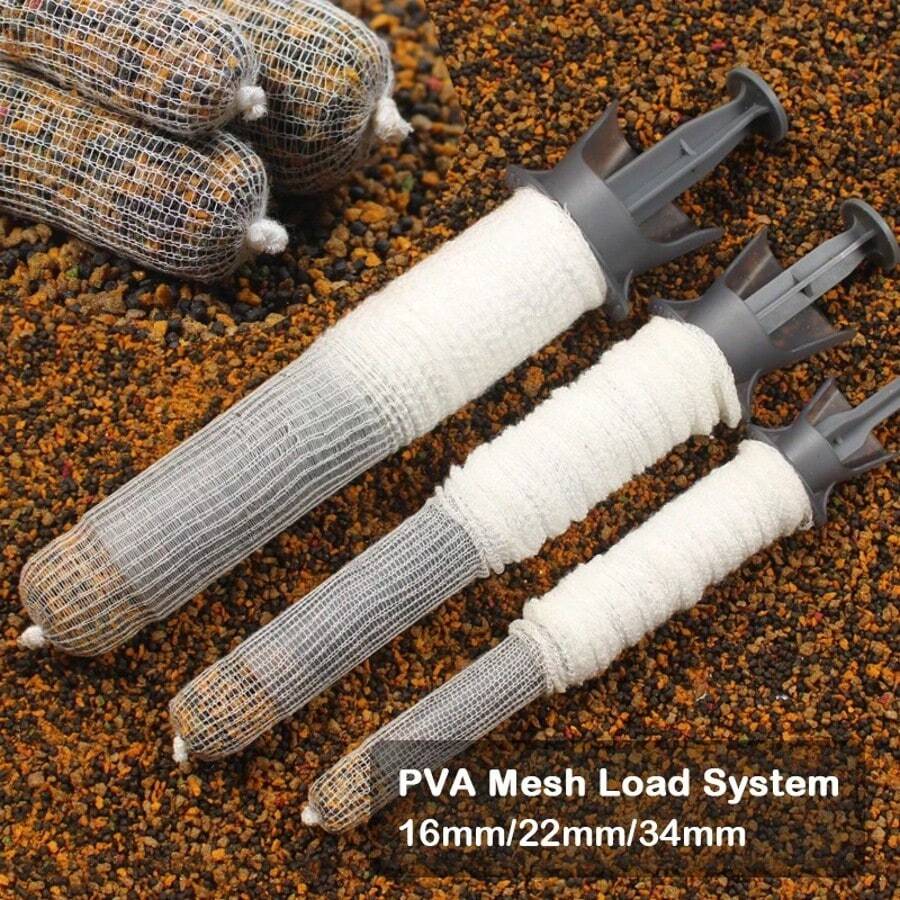Kit de accesorios de pesca de carpa, sistema de bolsas PVA, herramientas de carga de cebo de carpa, tallos PVA, cargador para aparejos de carpa, equipo de pesca con alimentador de método - Blanco - Ver 1