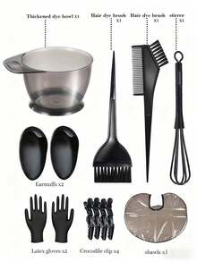 Professional Quality Hair Dye Kit, Salon-Level Dyeing Experience, Includes Dye Bowl And Black Dye Brush Set, Hairstyling Tools And Accessories, Suitable For Salons, Beauty Parlors, Back To School, Holidays - Multicolor - View 8