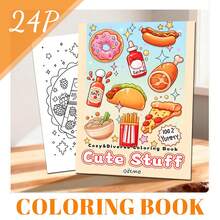GDTME 24 páginas Libro para colorear lindo, dibujos cálidos y divertidos, actividad de celebración de Pascua, colorear relajante, gran regalo de Pascua, regalo de vuelta a clases, papelería, suministros de oficina - Multicolor - Ver 1