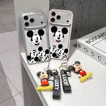 This Disney Mickey Mouse Pattern Lanyard Phone Case Features A Strong Magnetic Closure And Full Coverage Of Acrylic And TPU Material. It's Shockproof, Lightweight, And Suitable For IPhone17/16/11/13/15/15 Plus/15 Pro/15 Pro Max/12/14 Pro Max/11 Pro Max/12 Pro/12 Pro Max/13. It's A Popular Birthday Gift, Business Gift, Durable, Stain-Resistant, And Fingerprint-Resistant New Phone Case For Men And Women. It Also Includes A Mickey Mouse Phone Case And Mickey Mouse Doll Bracelet. Compatible With SamsungGalaxy S20, S21, S22, S23, And S24 Series. It's The Perfect Gift For Friends And Family. This Stylish Phone Case Is Fun, Lightweight, And Durable. IPhone17 Pro Max Phone Case, Minnie Phone Case. - Màu xanh lam - Xem 3