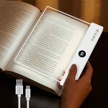 Rechargeable LED Clip-On Book Light, 2026 Upgraded Flat Reading Lamp, 3 Color Temperatures, Timer Function, Stepless Dimming Anti-Glare Smart Design, Suitable For Bedside Reading - 3-color Light - View 3
