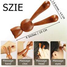 1/2 chiếc dụng cụ massage mũi Guasha bằng gỗ tự nhiên chống tĩnh điện, dụng cụ massage mắt và mặt bằng gỗ, dụng cụ massage mặt thủ công, dụng cụ massage huyệt đạo cầm tay. - màu nâu - Xem 6