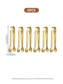 1/6/12/24Pcs Mini Sugar Tongs, Gold/Silver Stainless Steel Ice & Candy Clips, Small Serving Tools For Party & Tea Time - - - View 9