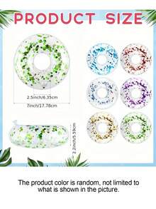 1/3pcs Transparent Sequin Inflatable Drink Cup Holder/Pool Floating Cup Mat/Round Floating Cup Mat/Floating Stand/Pool Party Supplies/Inflatable Pool Accessories - A - View 7