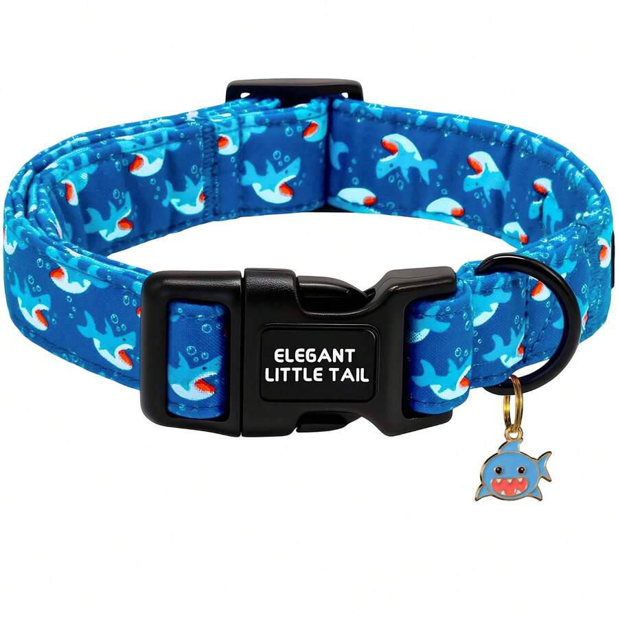 Kalung Anjing Ekor Kecil Elegan, Kalung Anjing Hiu Lucu, Kalung Hewan Peliharaan Anjing Anak Anjing, Kalung Anjing yang Dapat Diatur - Biru - View 1